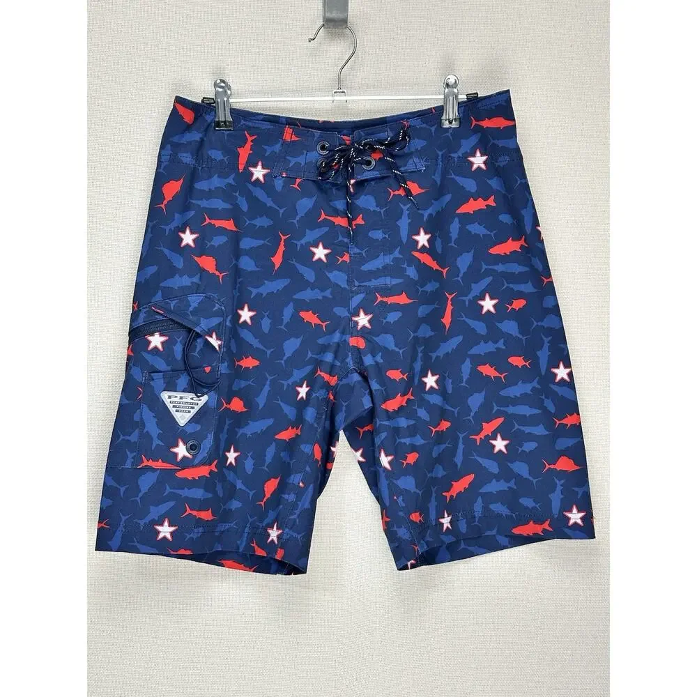 Columbia PFG Board Short Size 30 Gamefish Swim Trunk 9”